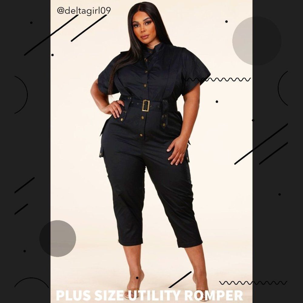PLUS SIZE UTILITY ROMPER!